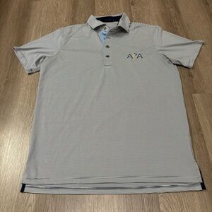 Greyson Golf Performance Polo Blue/White Stripe Men’s‎ Medium Embroidered